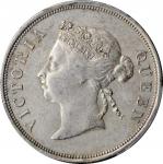 1897年海峡殖民地半圆。伦敦造币厂。STRAITS SETTLEMENTS. 50 Cents, 1897. London Mint. Victoria. PCGS Genuine--Tooled,