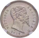 Savoy Coins. Vittorio Emanuele II re eletto (1859-1861) 50 Centesimi 1859 B - Nomisma 834 AG R In sl