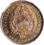 BOLIVIA. Copper-Nickel 10 Centavos, 1883-A. Paris Mint. NGC PROOF-66.