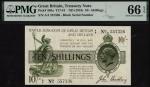 Treasury Series, John Bradbury, [Top Pop] 10 shillings, ND (1918), serial number A/4 557336, (EPM T1