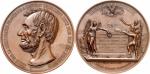 Médaille en bronze 1865, hommage de la France au Président Lincoln assassiné le 14 avril 1865, par F