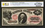 Fr. 26. 1875 $1 Legal Tender Note. PCGS Banknote Choice Uncirculated 63 PPQ.