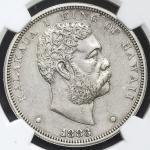 HAWAII ハワイ Dollar(Akahi Dala) 1883 NGC-AU Details“Cleaned“ 洗浄 EF