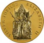 1977年英国伊丽莎白二世银喜金章。GREAT BRITAIN. Elizabeth II Silver Jubilee Gold Medal, 1977. Llantrisant Mint. PCG