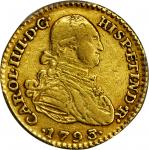 COLOMBIA. 1793-JJ Escudo. Santa Fe de Nuevo Reino (Bogotá) mint. Carlos IV (1788-1808). Restrepo 84.