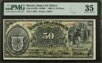MEXICO. Banco de Jalisco. 50 Pesos, 1909-14. P-S323b. PMG Choice Very Fine 35.