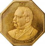 1888 Grover Cleveland Political Medal. DeWitt-GC 1888-14. Brass. Plain Edge. 24 mm, octagonal. Mint 