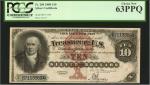Fr. 289. 1880 $10 Silver Certificate. PCGS Currency Choice New 63 PPQ.