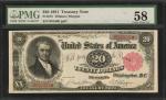 Fr. 375. 1891 $20 Treasury Note. PMG Choice About Uncirculated 58.