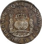 MEXICO. 8 Reales, 1739-Mo MF. Mexico City Mint. Philip V. NGC EF Details--Salt Water Damage.