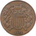 1872 Two-Cent Piece. Fine-15 (PCGS).