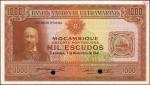 MOZAMBIQUE. Banco Nacional Ultramarino. 1000 Escudos, 1941. P-88s. Specimen. Choice Uncirculated.