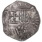 BOLIVIA, Potosí, cob 8 reales, Philip II, assayer B (3rd period).