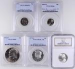 Lot of (5) Certified 20th Century Type Coins.