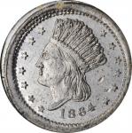 1864 Indian Princess / UNITED COUNTRY. Fuld-56/436 e. Rarity-7. White Metal. Plain Edge. MS-63 (NGC)