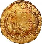 SPAIN, Seville, gold 1 escudo, Charles-Joanna, assayer * to right, mintmark S to left.