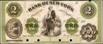 New York, New York. Bank of New York. 1860 $2. Uncirculated. Proof.