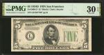 Fr. 1960-L*. 1934D $5  Federal Reserve Star Note. San Francisco. PMG Very Fine 30 EPQ.