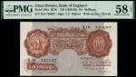 Bank of England, Cyril Patrick Mahon (1925-1929), 10 shillings, ND (1928), serial number X18 720087,