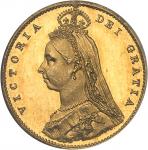 GRANDE-BRETAGNEVictoria (1837-1901). Demi-souverain, jubilé de la Reine, Flan bruni (PROOF) 1887, Lo
