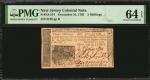 NJ-154. New Jersey. December 31, 1763. 3 Shillings. PMG Choice Uncirculated 64 EPQ.