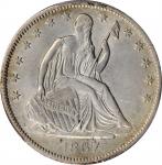 1867-S Liberty Seated Half Dollar. AU-53 (PCGS).