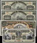 MEXICO. Lot of (4). Mixed Banks. 5, 10, & 100 Pesos, 1914. P-S163aS3, S164a, & S433r2. Uncirculated.