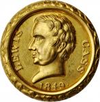 1848 Lewis Cass Shell Medalet. DeWitt-LC 1848-7, var. Gilt Brass Shells. Choice Mint State.