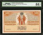 FINLAND. Finlands Bank. 500 Markkaa, 1909 (ND 1918). P-23. PMG Choice Uncirculated 64 EPQ.
