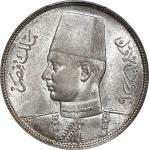 EGYPT. 10 Piastres, AH 1356/1937. London Mint. Farouk I. PCGS MS-66.