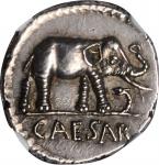 JULIUS CAESAR. AR Denarius (3.91 gms), Military Mint Traveling with Caesar, 49 B.C. NGC MS, Strike: 