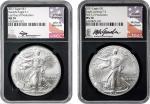 Lot of (2) 2021 Silver Eagles. MS-70 (NGC).
