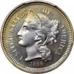 1866 Nickel Three-Cent Piece. Proof-67 (PCGS).