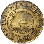 1776 Continental Dollar. Newman 1-B, W-8440. Rarity-7. CURENCY. Brass. EF-40 (PCGS). OGH.