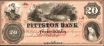 Pittston, Pennsylvania. Pittston Bank. ND (18xx). $20. Uncirculated. Proof.