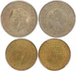 1951年香港壹，伍毫铜币各一枚，均PCGS MS64-65，香港钱币