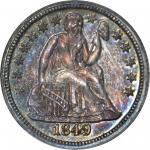1849 Liberty Seated Dime. Fortin-107. Rarity-7+. Proof-66 (PCGS). CAC. OGH.