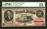 Fr. 48. 1878 $2 Legal Tender Note. PMG About Uncirculated 53.