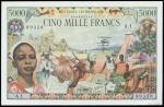 Bank des Etats de LAfrique Centrale, Republique Centralafricaine, 5000 francs, 1 January 1980, seria