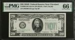 Fr. 2058-DN. 1934D $20 Federal Reserve Note. Narrow. Cleveland. PMG Gem Uncirculated 66 EPQ.