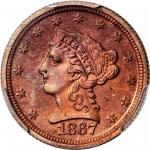1867 Pattern Liberty Head Quarter Eagle. Judd-595, Pollock-659. Rarity-7+. Copper. Reeded Edge. Proo