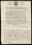 France. Miscelaneous Documents, 1773-1828, including postal account sheet with notations of postage 
