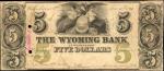Wilkes Barre, Pennsylvania. Wyoming Bank at Wilkes Barre. June 11, 1861. $5. Fine.
