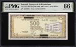 BURUNDI. Banque de la Republique. 500 Francs, 1964. P-18. PMG Gem Uncirculated 66 EPQ.