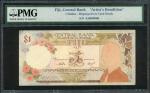 Central Bank Fiji, an obverse and reverse hand-painted essay on card for a $1, ND (c1974), serial nu