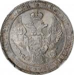 POLAND. 10 Zlotych (1-1/2 Rubles), 1836-HT. St. Petersburg Mint. Nicholas I of Russia. NGC AU Detail