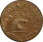 1787 New Jersey copper. Maris 39-a. Rarity-2. No Sprig Above Plow, Outlined Shield. Double Struck. A