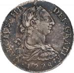 1778-LIMA MJ年秘鲁壹圆银币。利马铸币厂。PERU. 8 Reales, 1778-LIMA MJ. Lima Mint. Charles III. NGC EF-45.