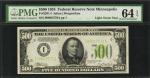 Fr. 2201-I. 1934 $500 Federal Reserve Note. Minneapolis. PMG Choice Uncirculated 64 EPQ.