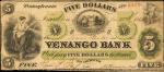 Franklin, Pennsylvania. Venango Bank. June 14, 1863. $5. Fine.